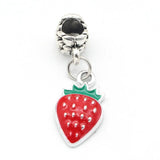 20Pcs Small Strawberry Charms Enamel Pendants Jewelry Making