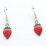 20Pcs Small Strawberry Charms Enamel Pendants Jewelry Making