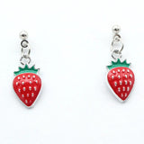 20Pcs Small Strawberry Charms Enamel Pendants Jewelry Making