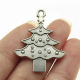 10pcs Christmas Tree Charms Antique Silver Jewelry Pendant Accessories