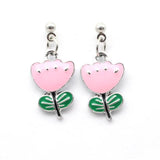 20Pcs Horseshoe Flower Charms Enamel Pendants for Jewelry Making