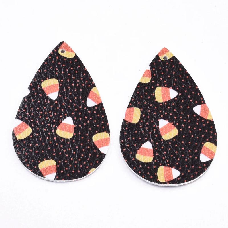 10 Pcs Halloween Teardrop Pendants Double Sided Charms for Jewelry Making