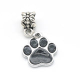 20Pcs Dog Footprint Charms Enamel Pendants for Jewelry Making