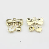 10pcs Zinc Alloy Bowknot Heart Cherry Enamel Charms for DIY Necklace Jewelry