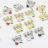10pcs Zinc Alloy Bowknot Heart Cherry Enamel Charms for DIY Necklace Jewelry