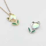 Zinc Alloy Tulip Flower Zircon Charms 10pcs/lot DIY Necklace Making
