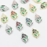 Enamel Flower Rose Charm 10pcs/lot DIY Necklace Making