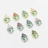 Enamel Flower Rose Charm 10pcs/lot DIY Necklace Making