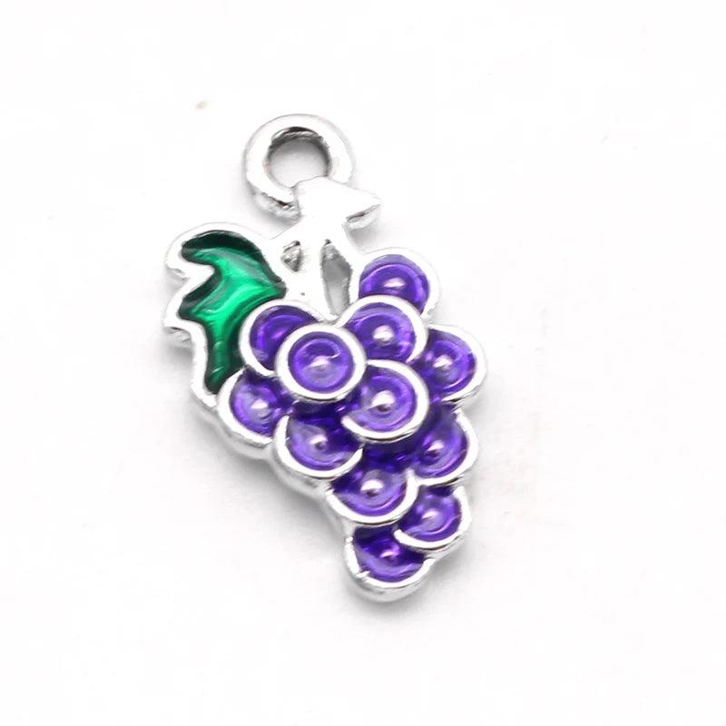 20pcs Enamel Grape Charms for Jewelry Making DIY Pendants Earrings Bracelets