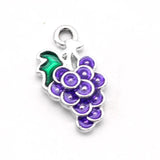 20pcs Enamel Grape Charms for Jewelry Making DIY Pendants Earrings Bracelets