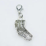 California State Map Dangle Charms Lobster Clasp DIY Pendant Bracelets