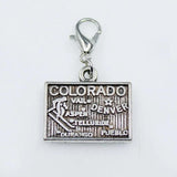 10pcs Colorado State Map Dangle Charms Lobster Clasp DIY Pendant Bracelets Charm