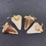 Coffee Acrylic Pendant with Natural Stone Crystal Inlay for DIY Holiday Jewelry