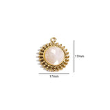 2 Pcs Gold-Plated Sun Pendant Charms with Stone