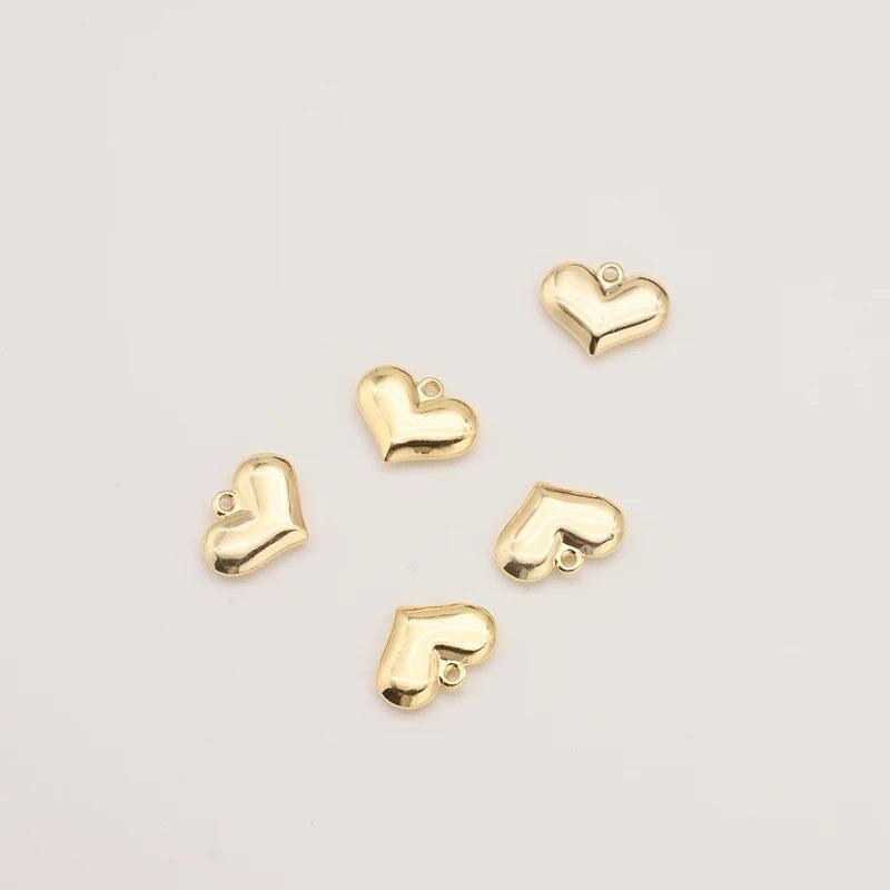 5PC Love Heart Charms DIY Jewelry Making Earrings Bracelet Pendants Accessories