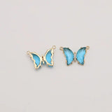 5pcs Clear Crystal Butterfly Charms for DIY Jewelry Making
