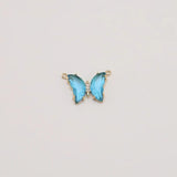 5pcs Clear Crystal Butterfly Charms for DIY Jewelry Making