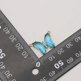 5pcs Clear Crystal Butterfly Charms for DIY Jewelry Making