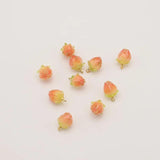 5Pcs Orange Resin Strawberry Charms Pendant DIY Jewelry Making