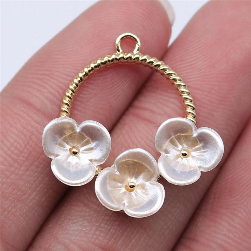 10pcs 26x25mm KC Plated Wreath Charm Pendant For Earring Making