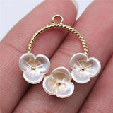 10pcs 26x25mm KC Plated Wreath Charm Pendant For Earring Making