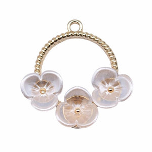 10pcs 26x25mm KC Plated Wreath Charm Pendant For Earring Making