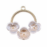 10pcs 26x25mm KC Plated Wreath Charm Pendant For Earring Making