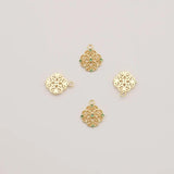 5Pcs Hollow Out Lace Emerald Pendant for DIY Earring Making