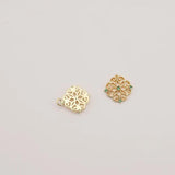 5Pcs Hollow Out Lace Emerald Pendant for DIY Earring Making