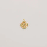 5Pcs Hollow Out Lace Emerald Pendant for DIY Earring Making