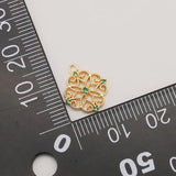 5Pcs Hollow Out Lace Emerald Pendant for DIY Earring Making