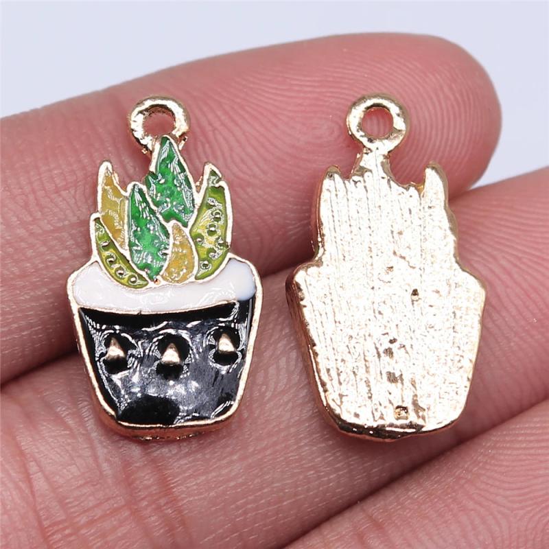 10pcs Succulents Charms DIY Jewelry Findings 22x13mm