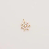 5PC Golden Snowflake Snow Christmas Pendant 16*13mm JA0577
