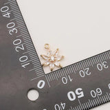 5PC Golden Snowflake Snow Christmas Pendant 16*13mm JA0577