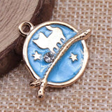 10pcs KC Plated Enamel Star Cat Charms DIY Jewelry Findings