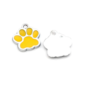 Enamel Dog Paw Print Charm Pendant for Jewelry Making DIY