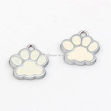 Enamel Dog Paw Print Charm Pendant for Jewelry Making DIY