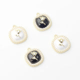 6pcs/lot Square Charms Crystal Inlaid DIY Jewelry Finding