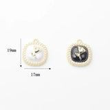 6pcs/lot Square Charms Crystal Inlaid DIY Jewelry Finding