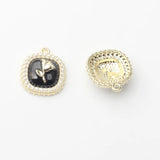 6pcs/lot Square Charms Crystal Inlaid DIY Jewelry Finding