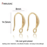 14k Plated Earring Hooks Brass Earwires DIY Findings