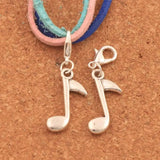 Music Note Lobster Claw Charm Beads 12Pcs