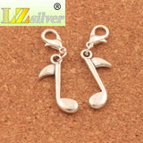 Music Note Lobster Claw Charm Beads 12Pcs
