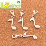Music Note Lobster Claw Charm Beads 12Pcs