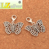 Hollow Butterfly Animal Clasp Charm Beads 15Pcs