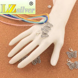 Hollow Butterfly Animal Clasp Charm Beads 15Pcs