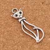 Slim Lady Cat Spacer Charm Beads Tibetan Silver Jewelry Finding L1162