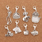 Tibetan Silver Cat Basket Clasp European Lobster Trigger Clip