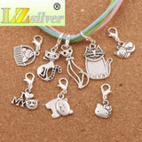 Tibetan Silver Cat Basket Clasp European Lobster Trigger Clip