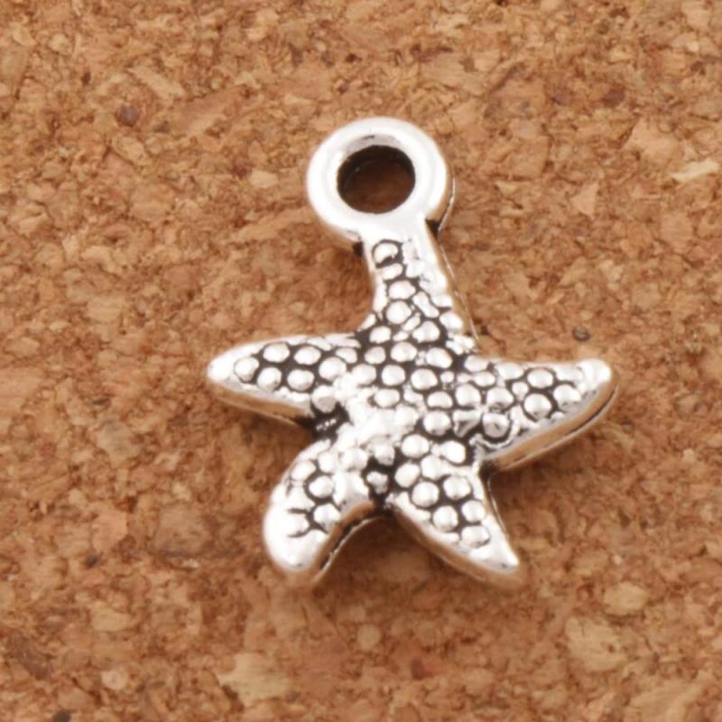 40pcs Dot Soft Sea Star Charm Beads 12.7x16.2mm Tibetan Silver Pendants DIY